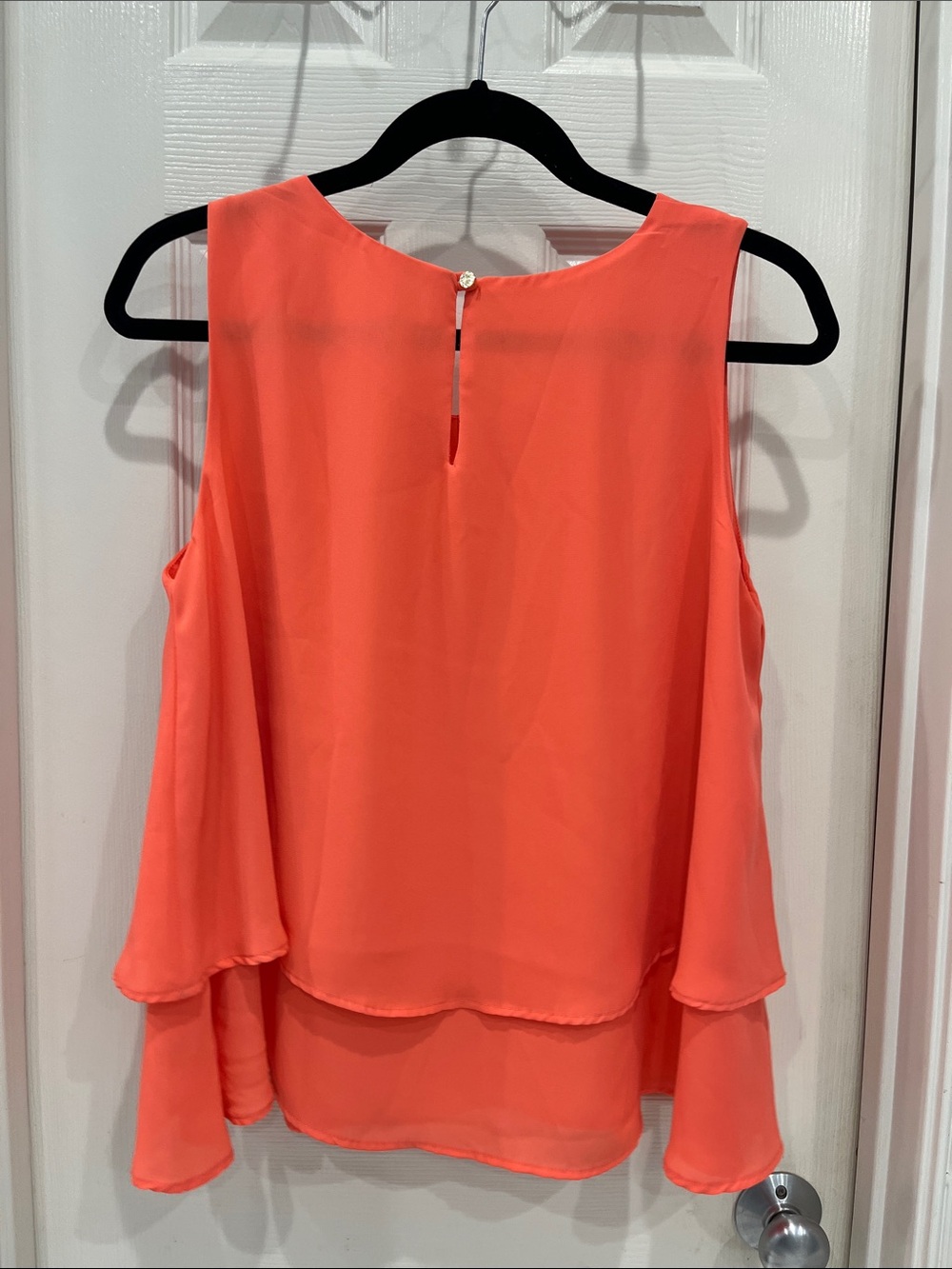 Stella Luce Coral Layered Sleeveless Chiffon Top - Picture 3 of 3
